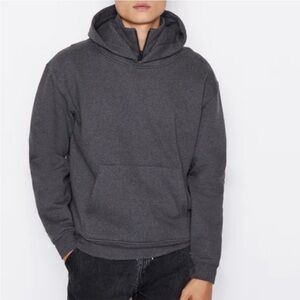 Frame half-zip surplus cotton blend hoodie